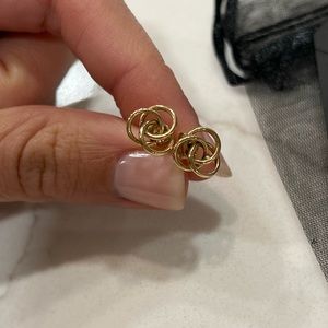 14k stamped gold trinity earrings